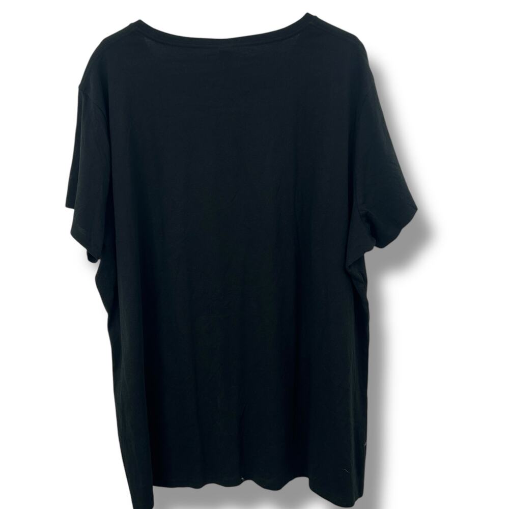 Macy's Mickey Mouse Black Graphic T-Shirt Plus Size 2XW Short Sleeve Peace Love - Picture 9 of 9